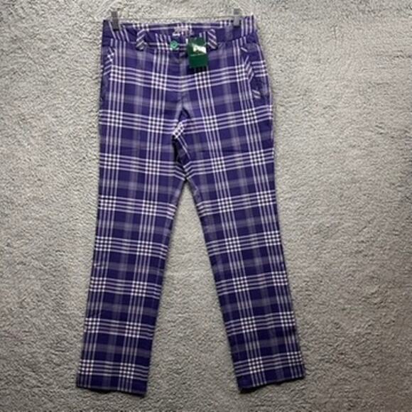 Nike Golf Dri-Fit Women's Size 8 Pebble Beach Plaid Pants Outdoor Activewear - Picture 1 of 11